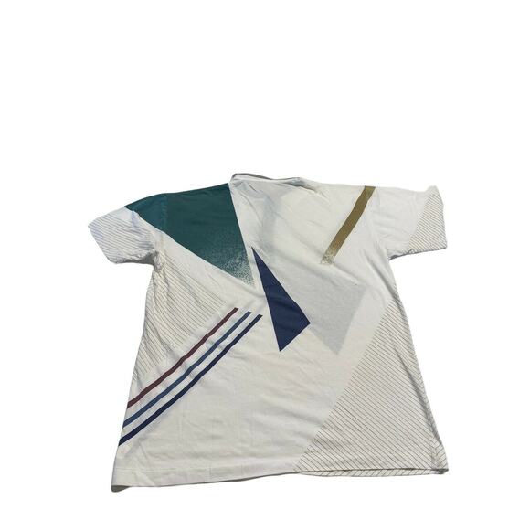 Vintage van heusen men Golf Shirt White Blue Green Polo Players  Sz Medium - Picture 2 of 8